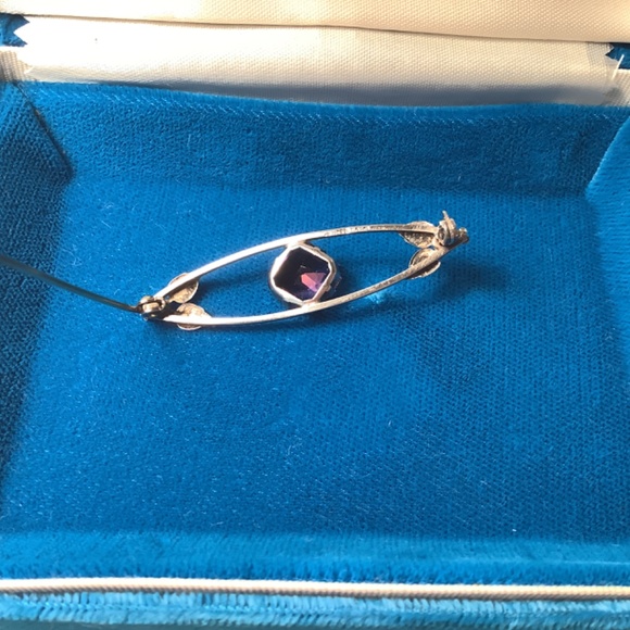 Antique sterling silver Scottish amethyst brooch - Picture 3 of 6